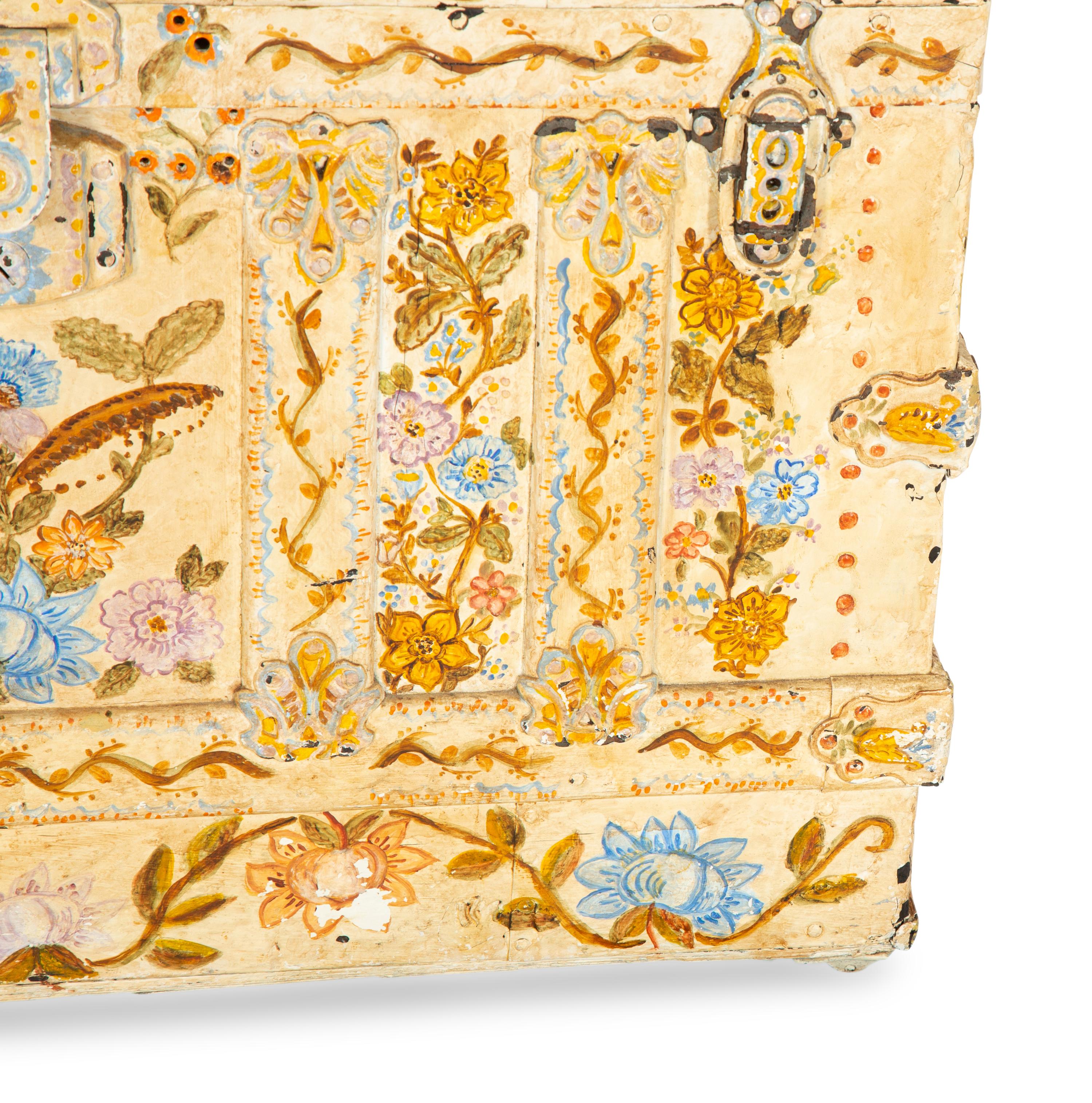 A Polychrome-Decorated Metal-Mounted Trunk