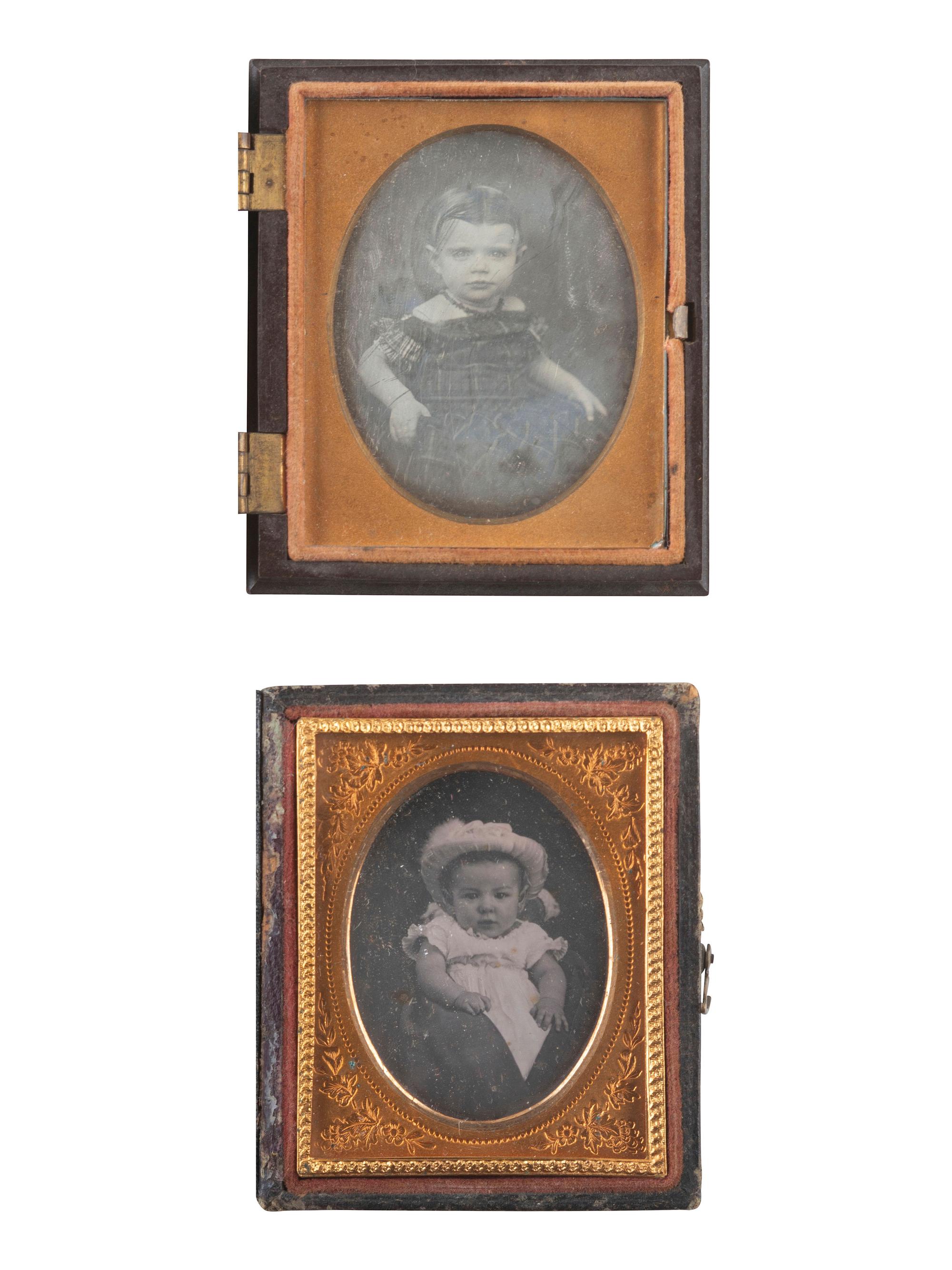 [EARLY PHOTOGRAPHY]. 23 ninth plate daguerreotypes of babies and toddlers.