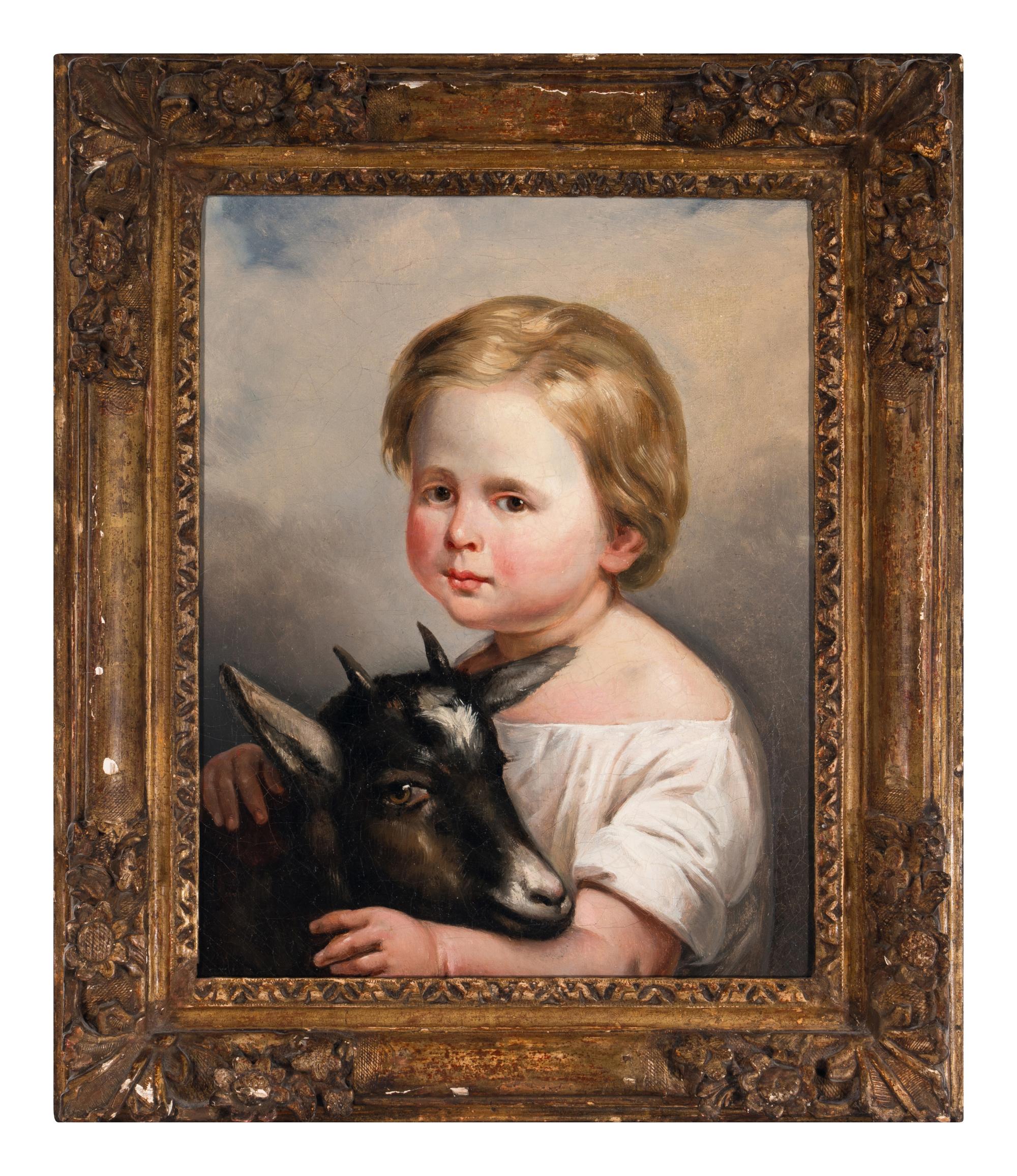 French School, 18th/19th Century Child with a Goat