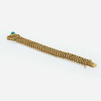 A Turquoise and 19K Yellow Gold Bracelet
