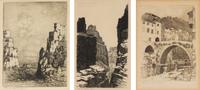 Three Works: Fish Creek, Apache Trail, Arizona, 1926, Old Bridge, Isolabona, Italy and The Little Canyon, 1930