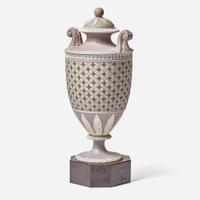 A Wedgwood Tricolor Diced Ware Vase and Cover UK, late 19th century