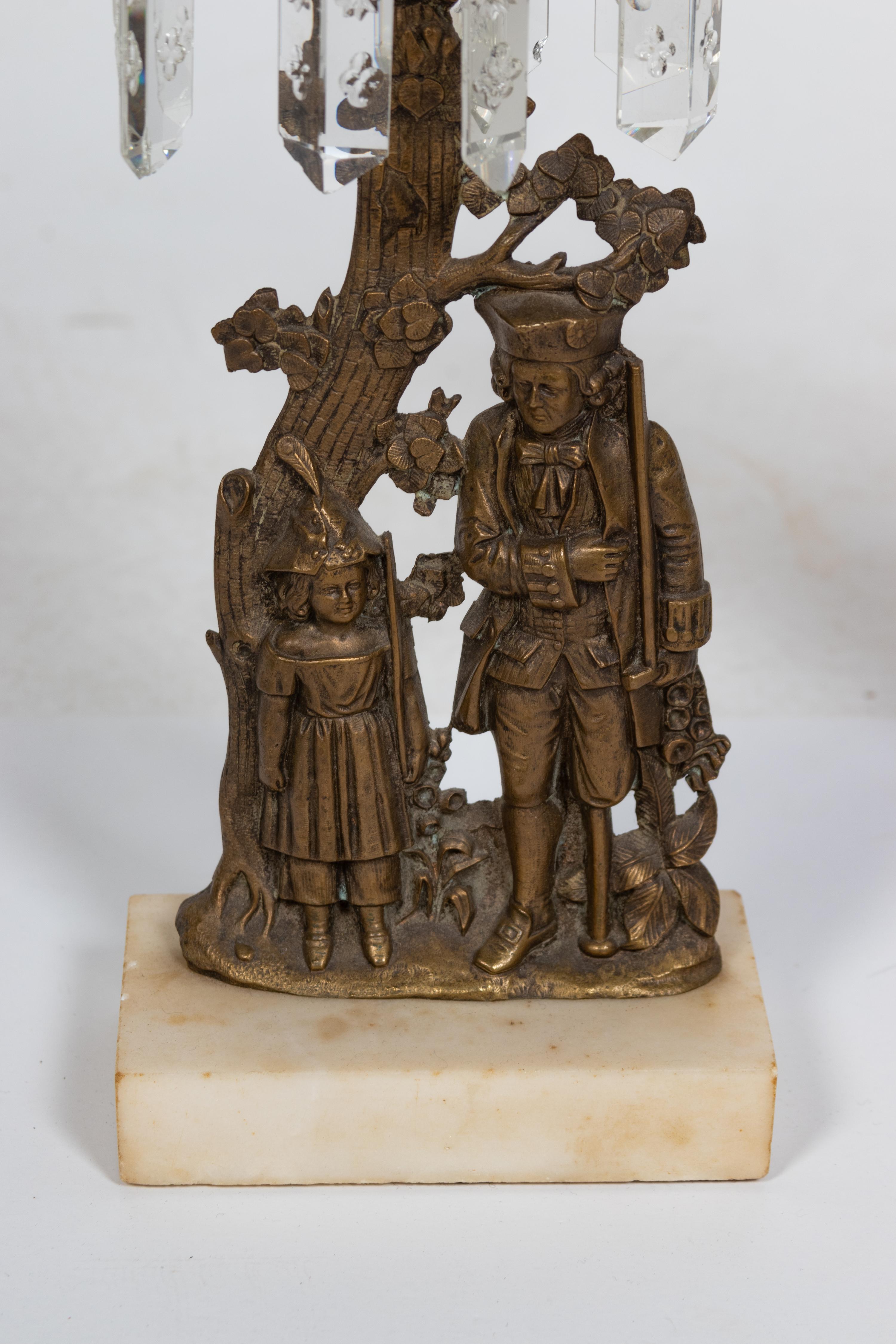 A Pair of Victorian Brass Girandoles