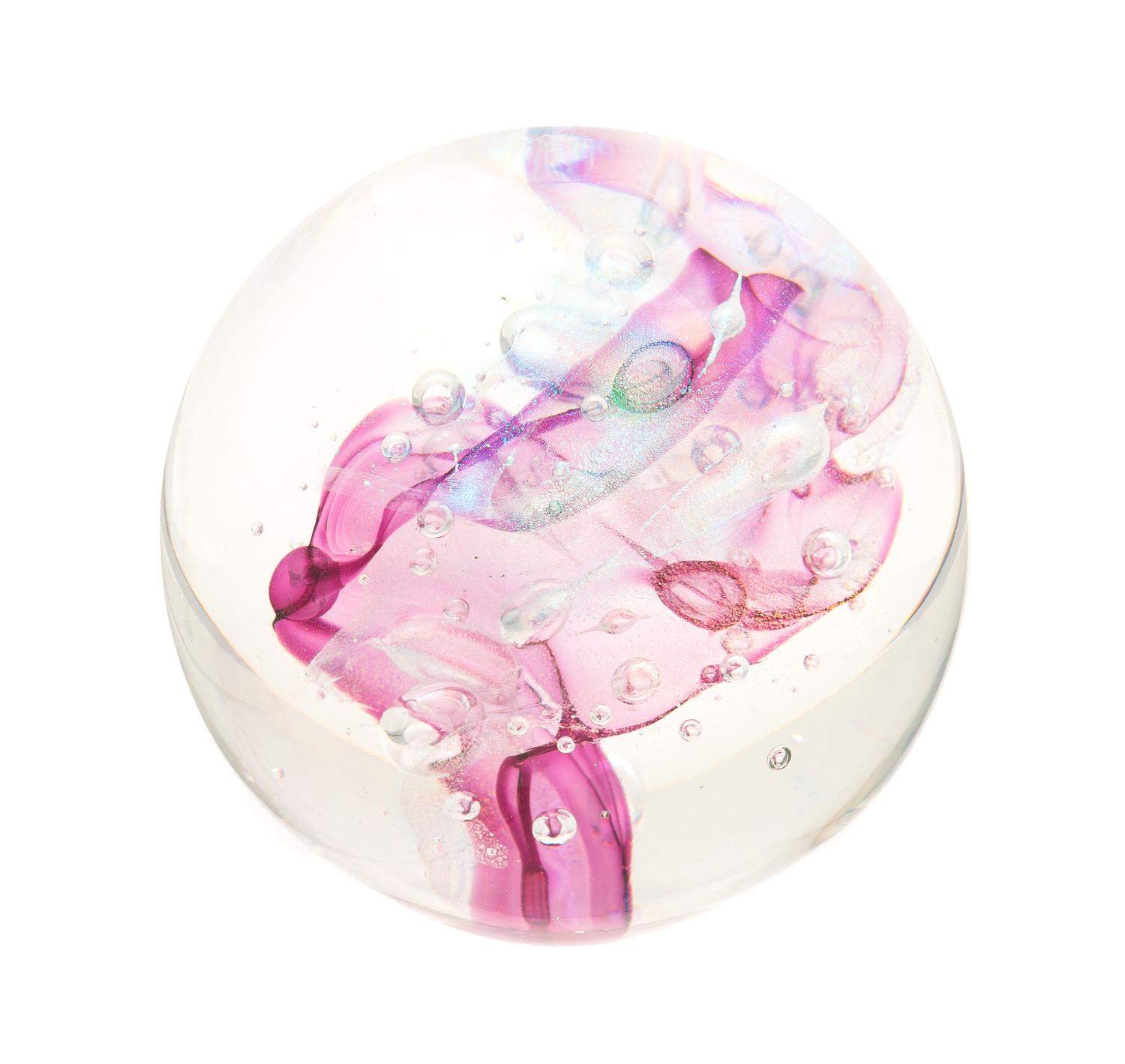 A Dichroic Veils and Bubbles Magnum Paperweight Diameter 5 1/4 inches