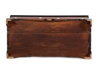 A Soap Hollow Stencil-Decorated and Heart-Carved Poplar Two-Drawer Blanket Chest