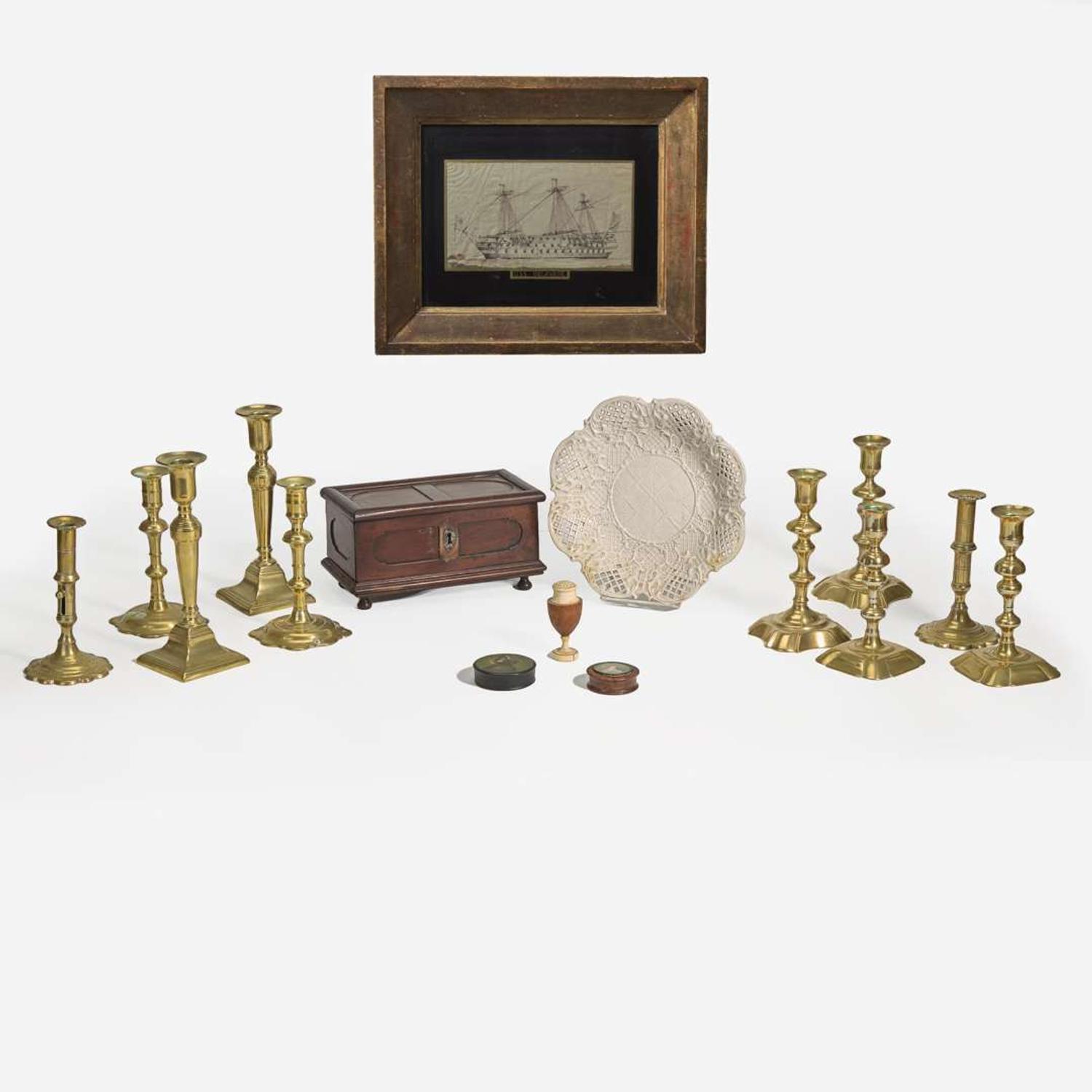 A collection of sixteen household and decorative objects 18th and 19th century