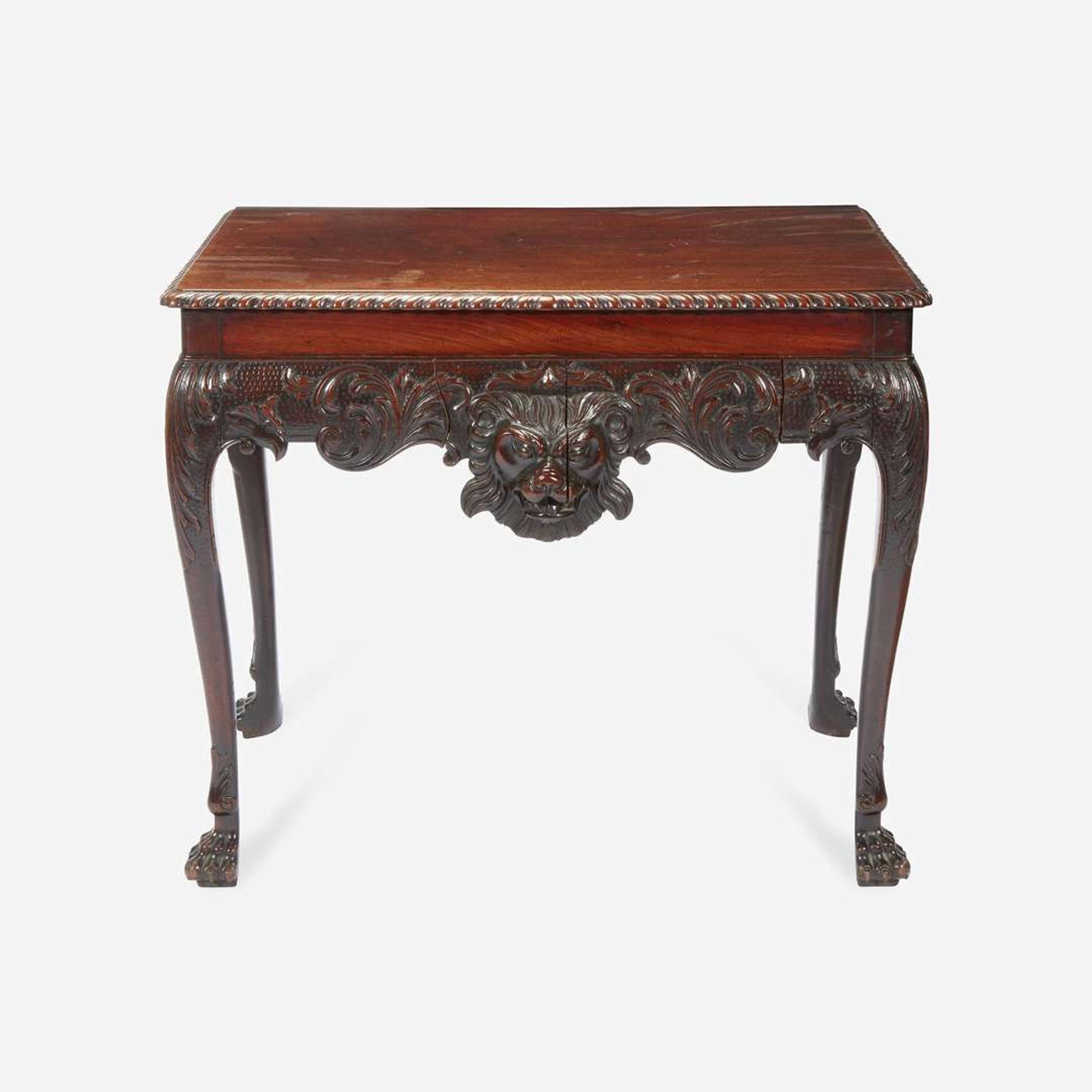 An Irish George II Carved Mahogany Side Table First half 18th century