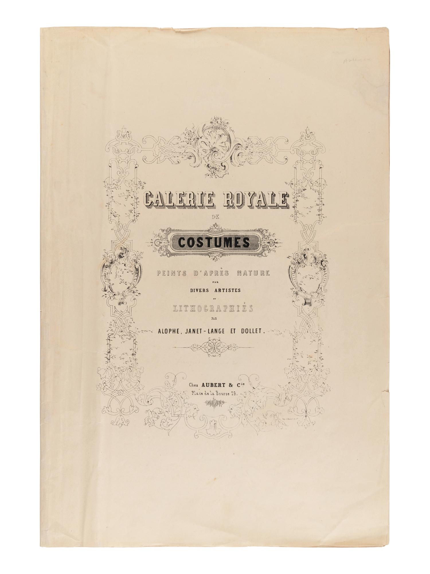 [COSTUME - AMERICAS]. Caption title: "Costumes Américains." From: Galerie Royale de Costumes. Costumes Américains (caption title) . Paris: Chez Aubert, c.1842-1848.