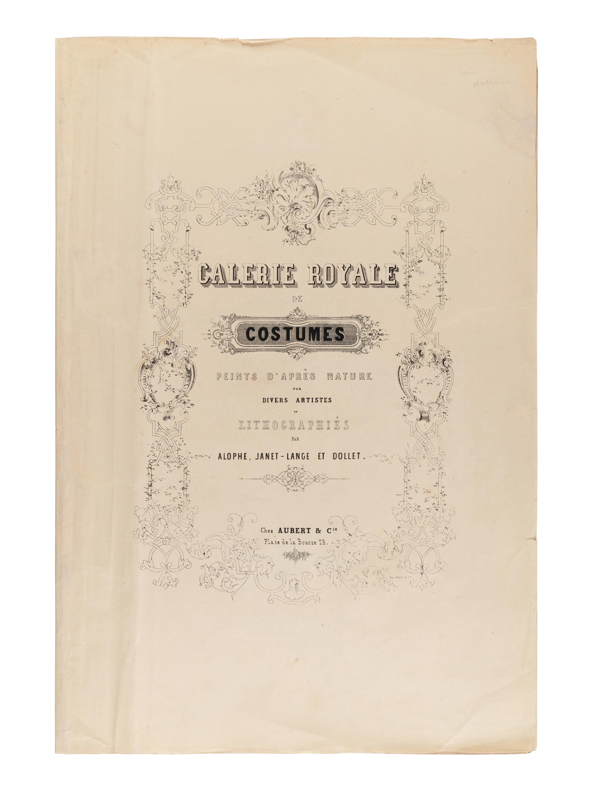 [COSTUME - AMERICAS]. Caption title: "Costumes Américains." From: Galerie Royale de Costumes. Costumes Américains (caption title) . Paris: Chez Aubert, c.1842-1848.