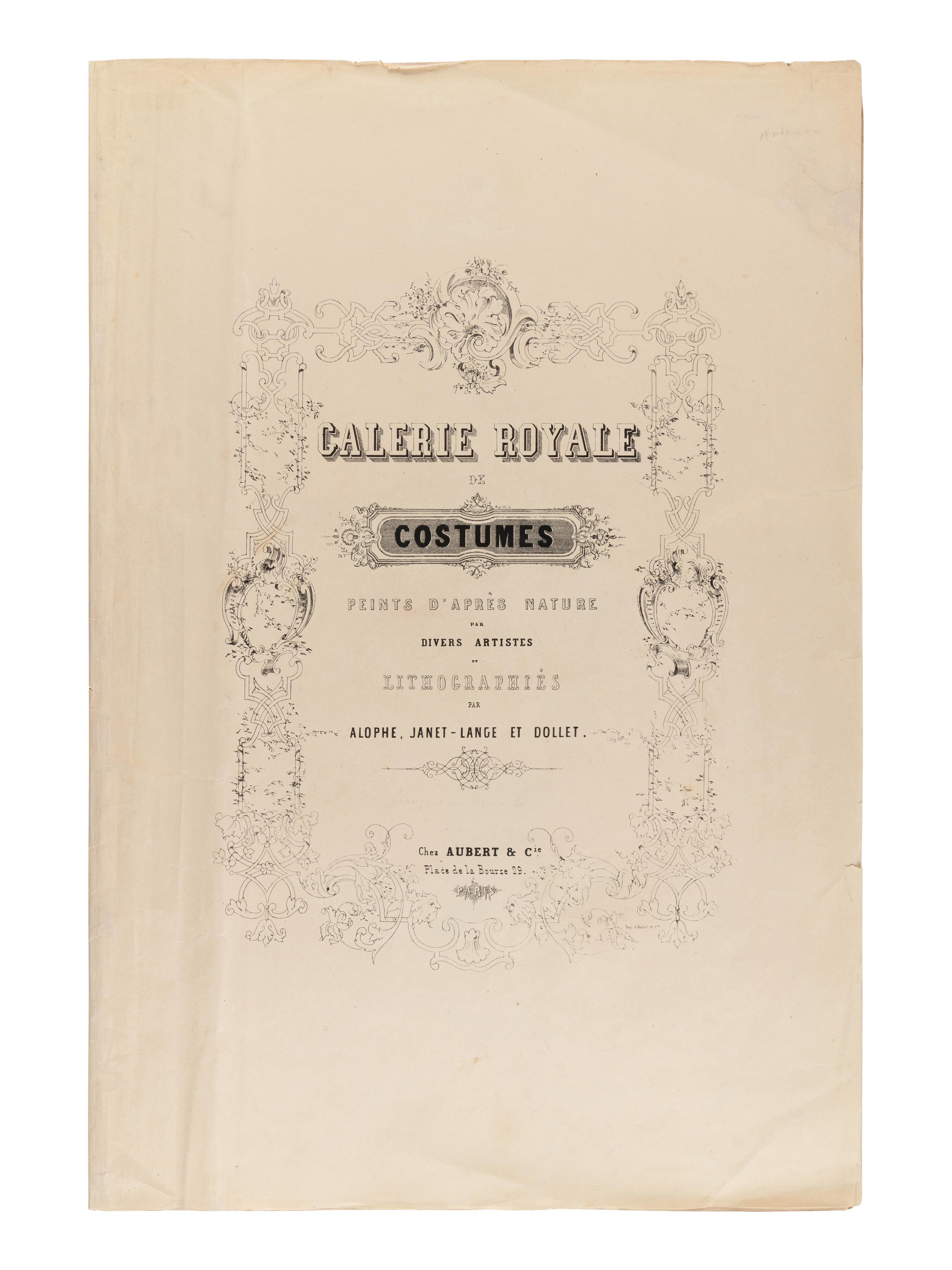 [COSTUME - AMERICAS]. Caption title: "Costumes Américains." From: Galerie Royale de Costumes. Costumes Américains (caption title) . Paris: Chez Aubert, c.1842-1848.