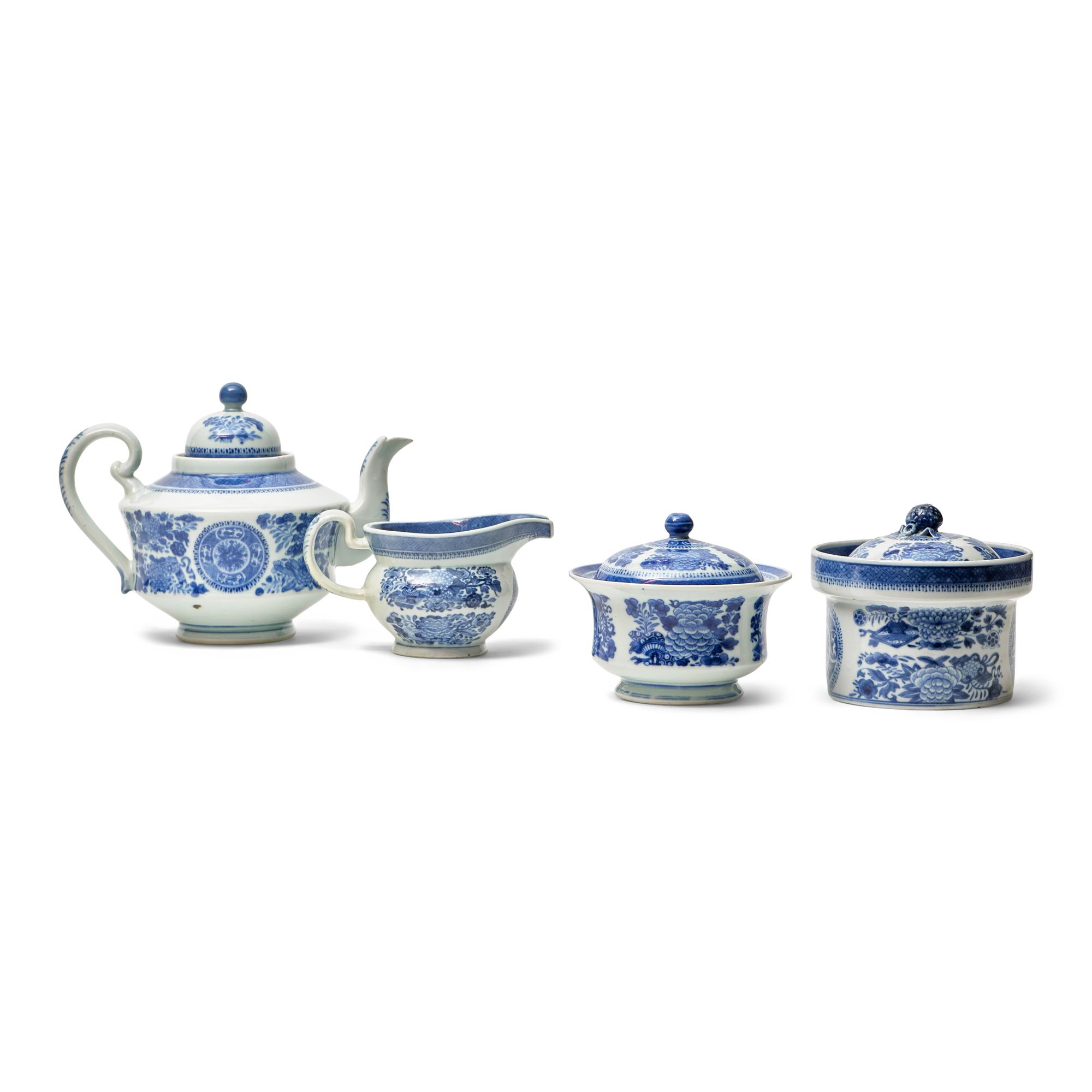 Four Chinese Export Porcelain Fitzhugh Tablewares