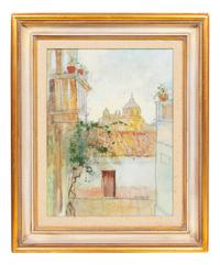 William Benecke (American, 1934-2001) Paris Roof Tops oil…