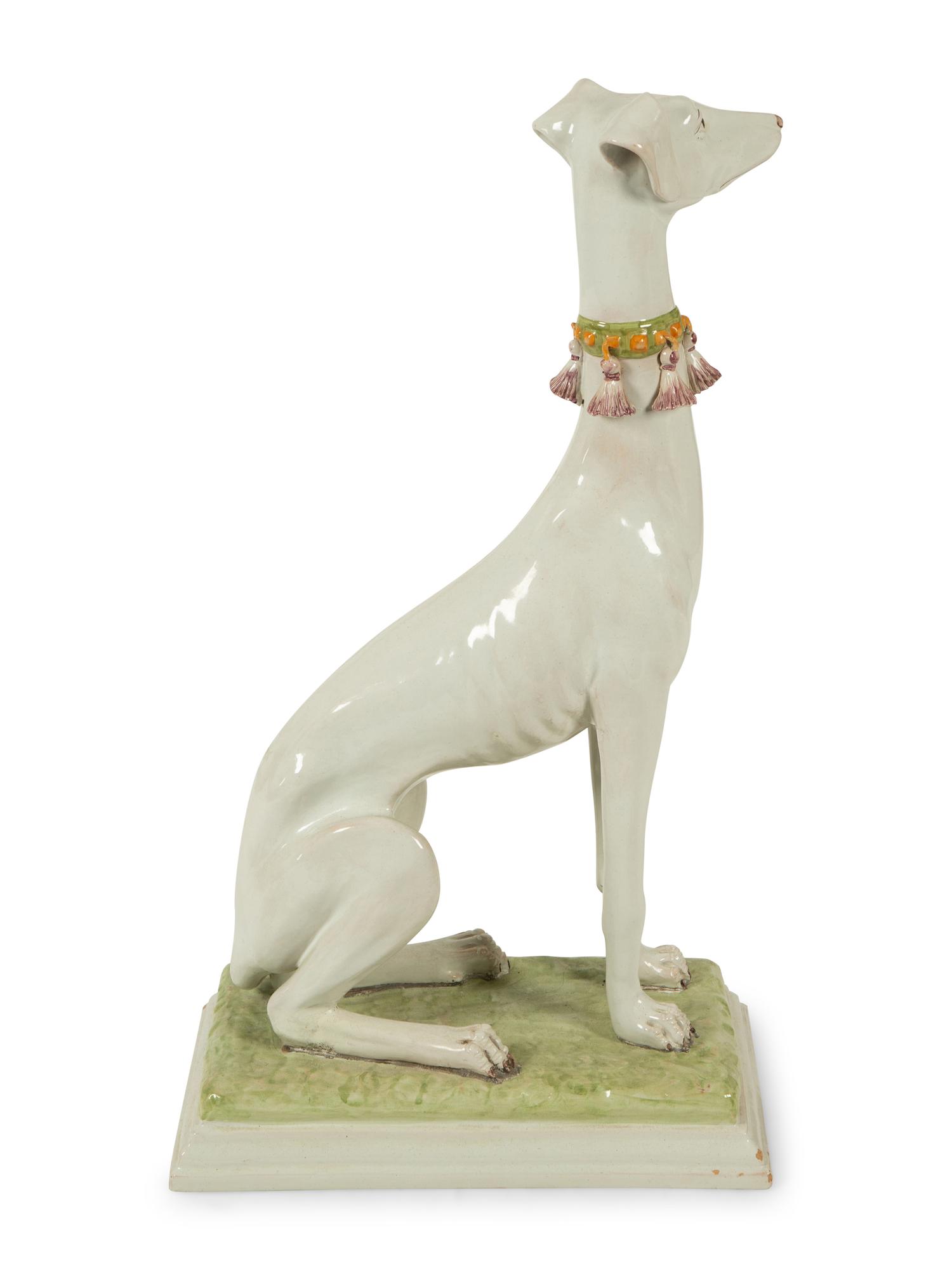 An Italian Hand Painted Ceramic Whippet — 20TH CENTURY