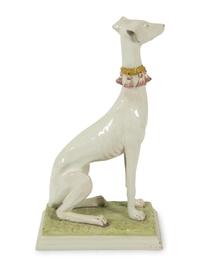An Italian Hand Painted Ceramic Whippet — 20TH CENTURY