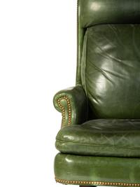 A Green Leather Office Chair — HANCOCK AND MOORE, 20TH CENTURY