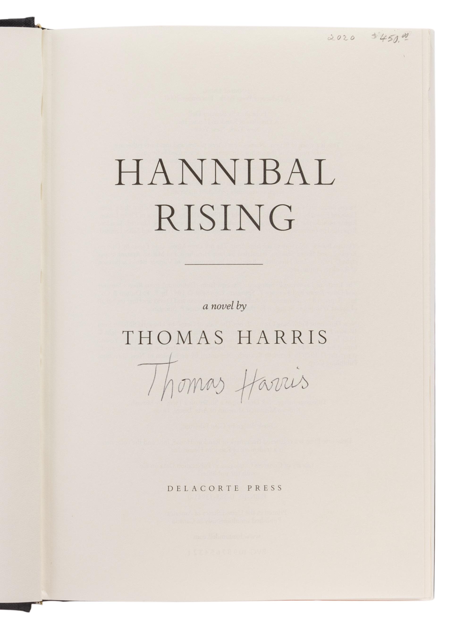 HARRIS, Thomas (b. 1940). A group of 4 novels by Harris from the Dr. Hannibal Lecter series, comprising: