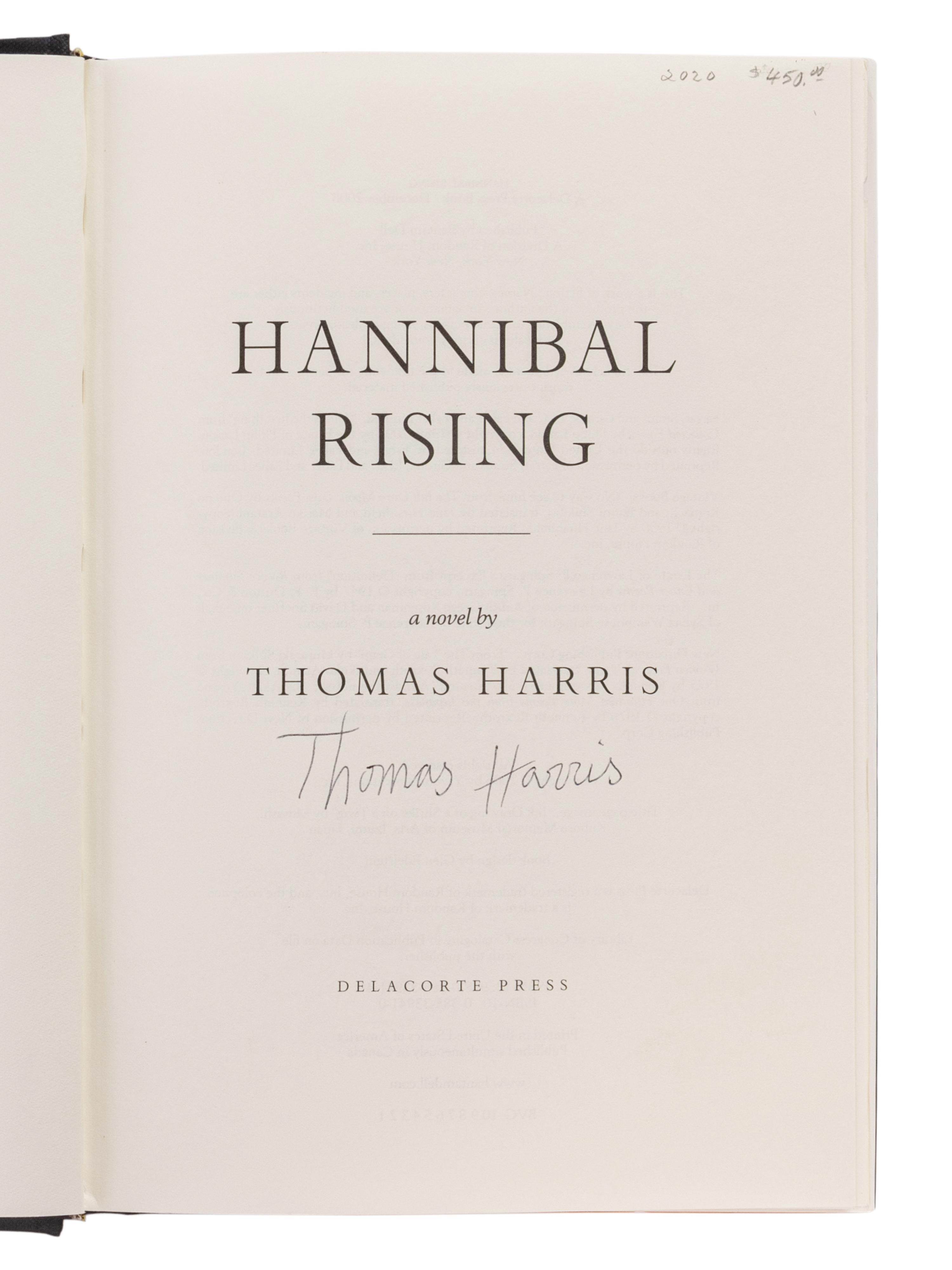 HARRIS, Thomas (b. 1940). A group of 4 novels by Harris from the Dr. Hannibal Lecter series, comprising: