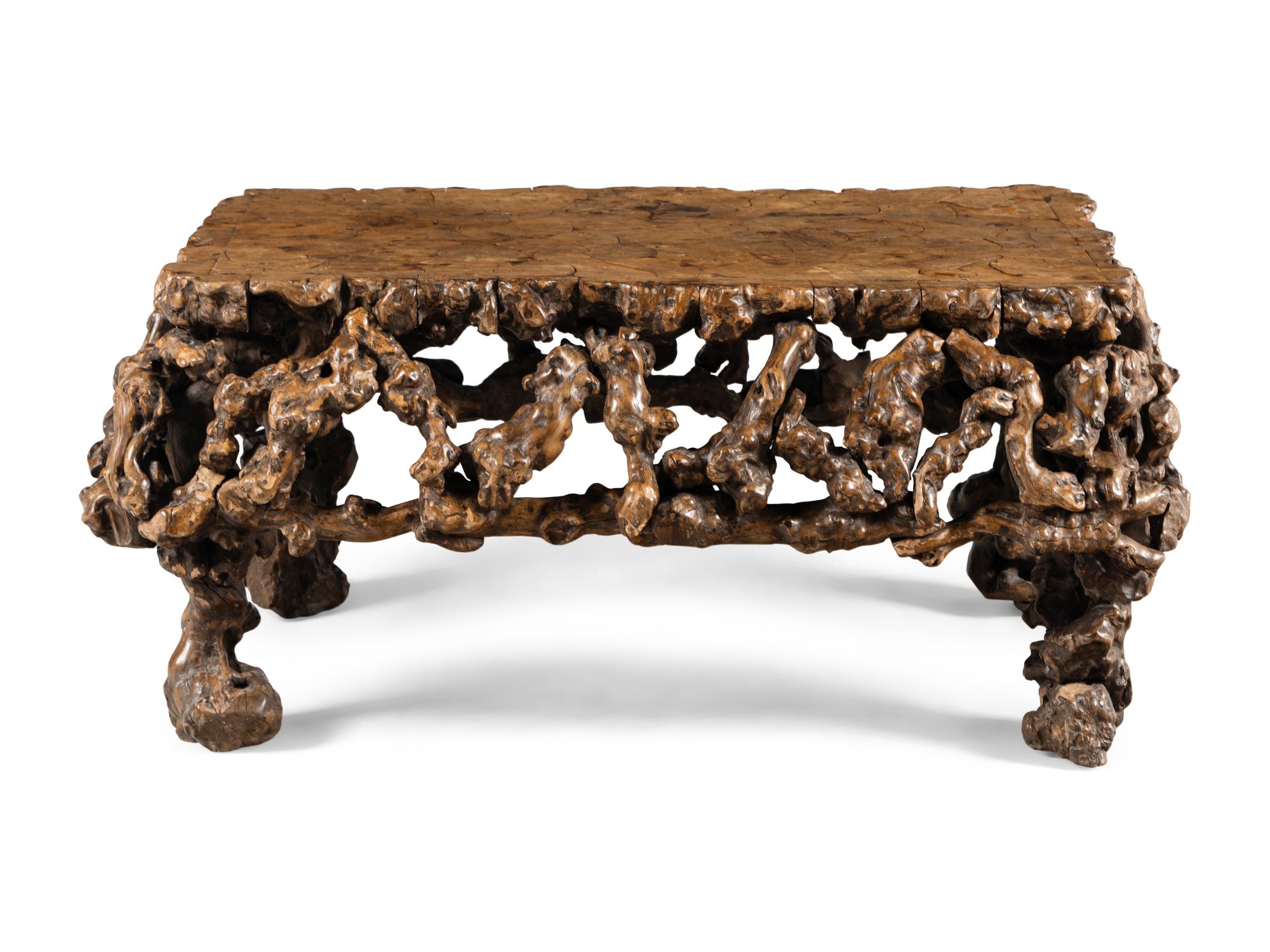 A Chinese Rootwood Low Table 天然木根雕矮桌