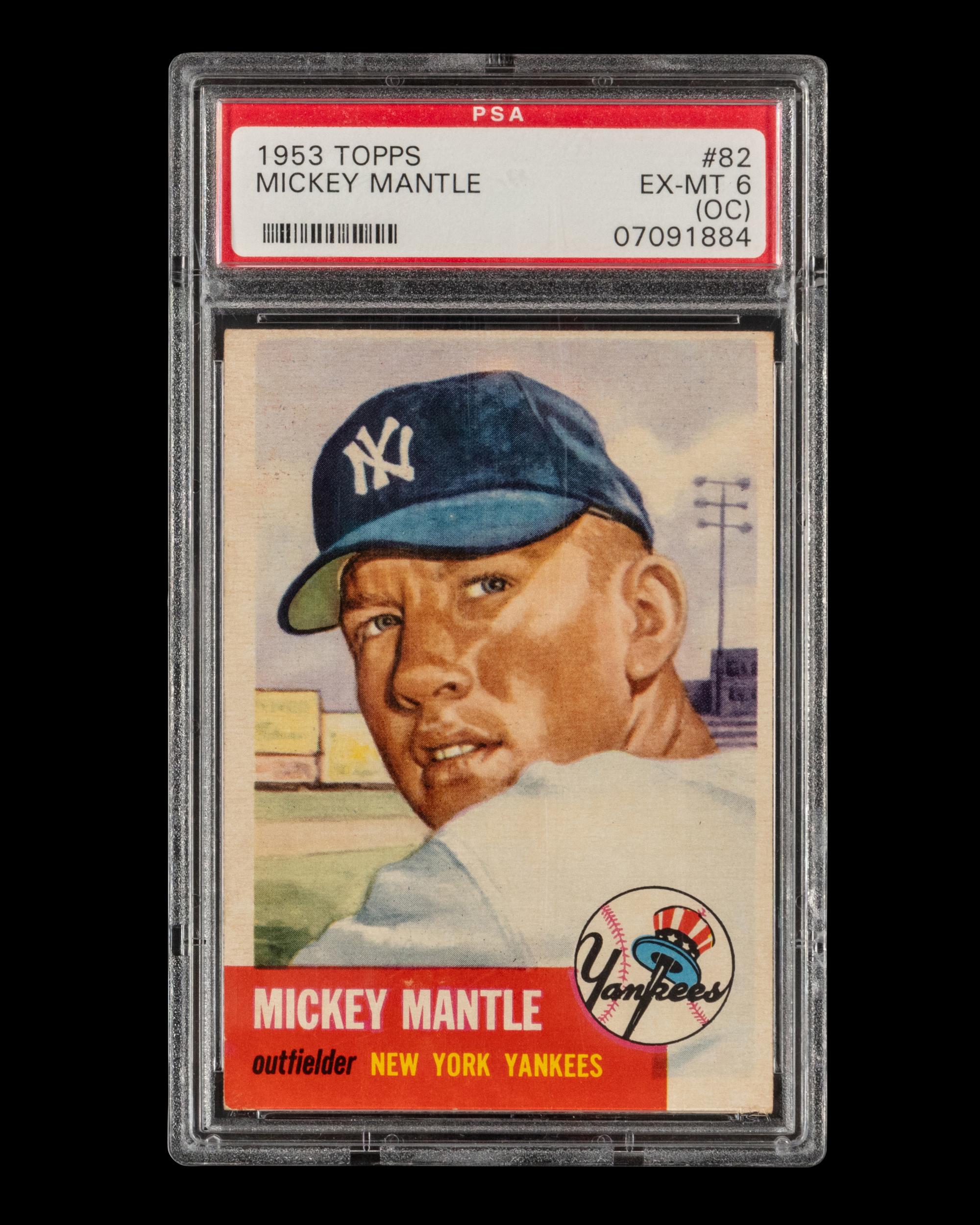 A 1953 Topps Mickey Mantle Baseball Card No. 82 (PSA 6 EX-MT OC)