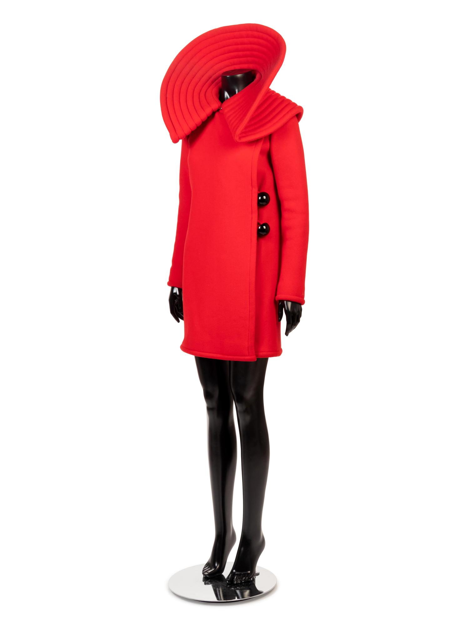 Pierre Cardin Red Wool Coat, 1960s