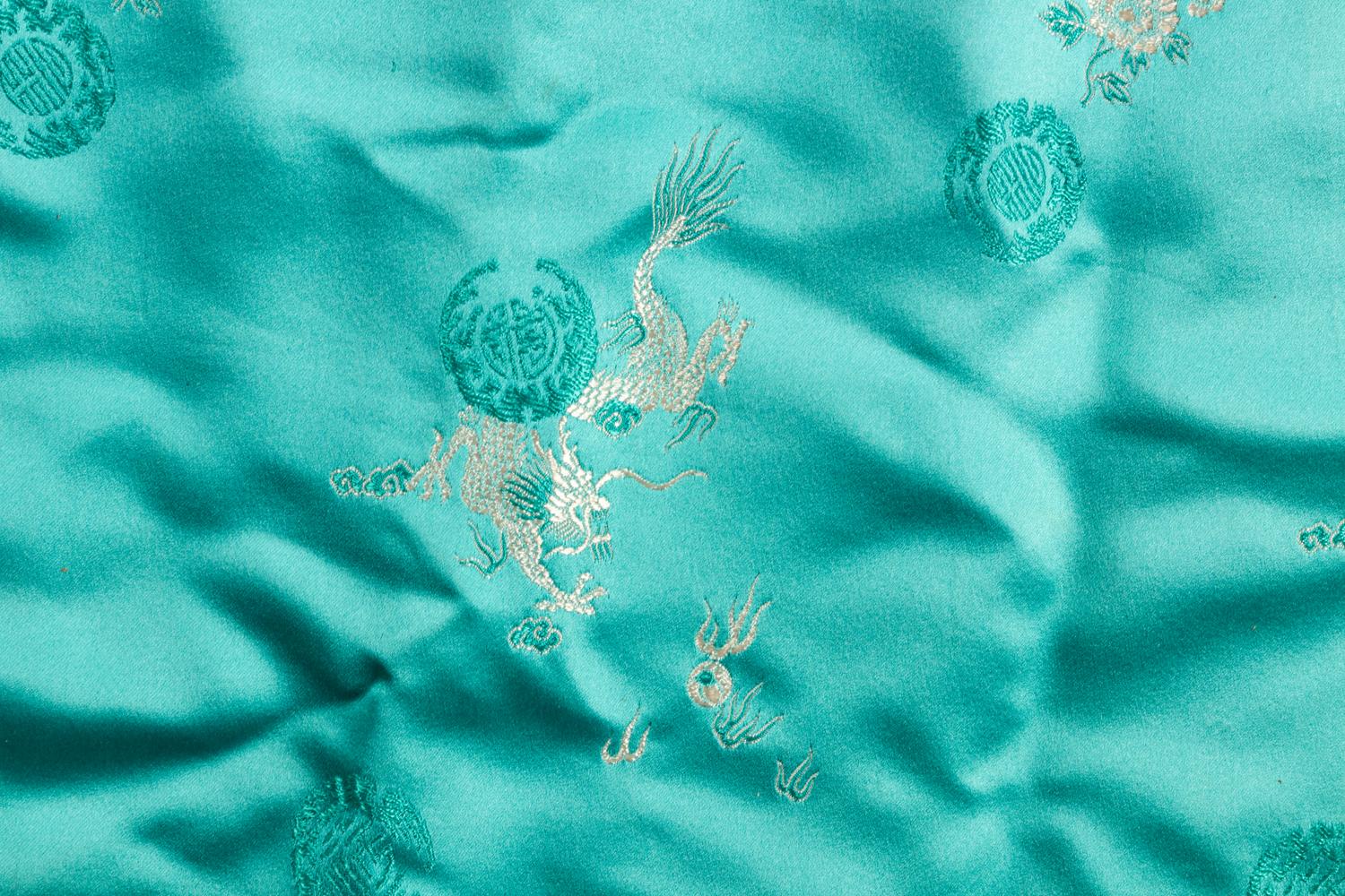 Three Chinese Silk Embroidered Ladies' Cheongsam, Qipao