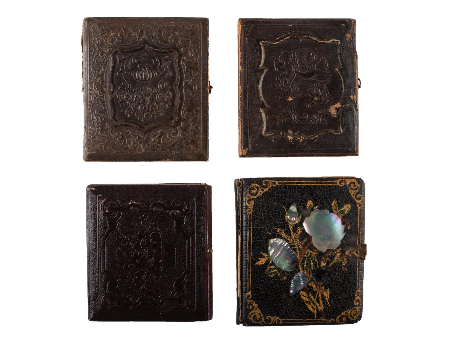 [EARLY PHOTOGRAPHY]. A group of 19 cased images, mostly daguerreotypes of young men, highlighted by portraits by Van Loan and Ennis Galleries, including: