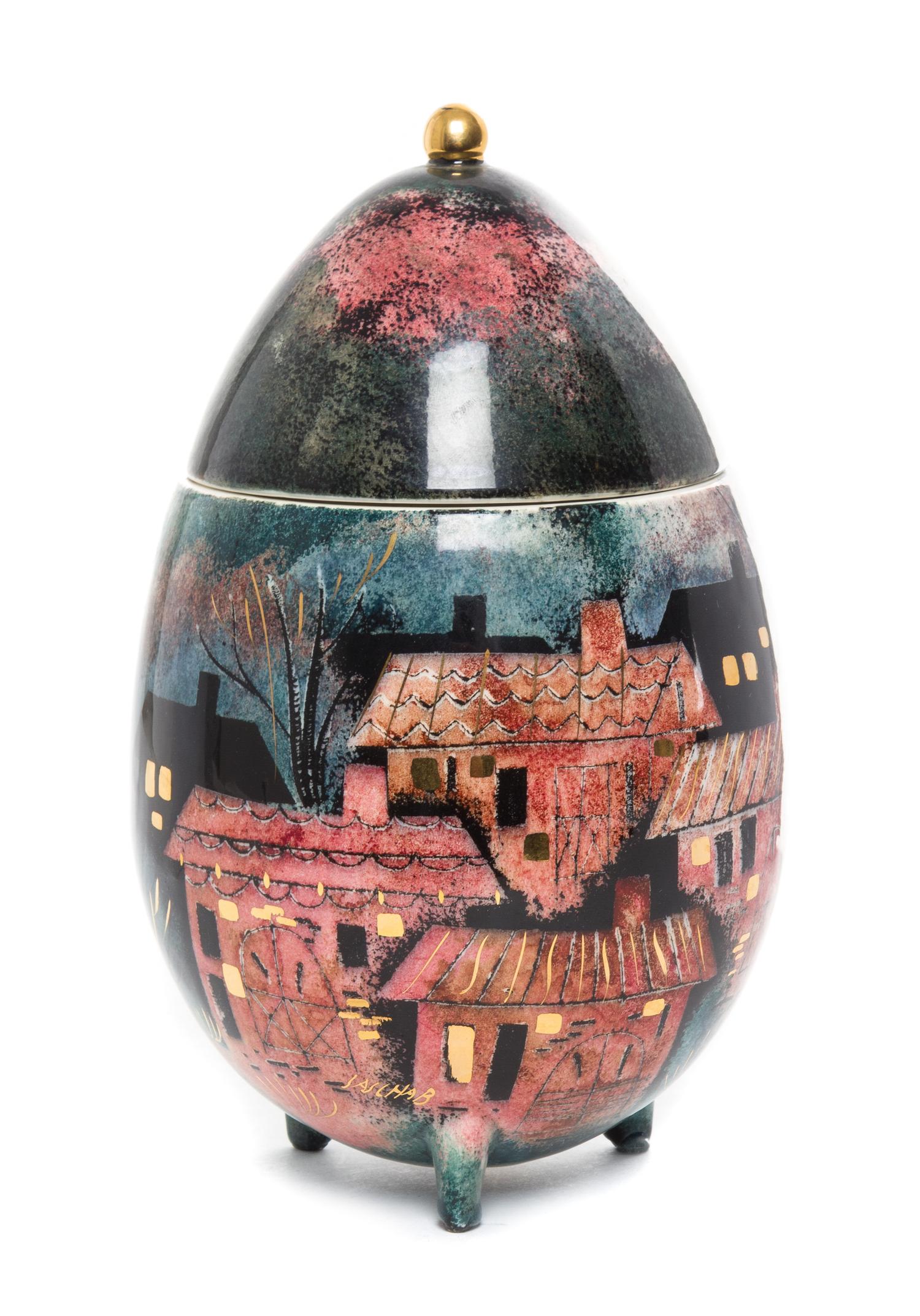 An American Porcelain Box, Shascha Brastoff Height 10 1/4 inches.