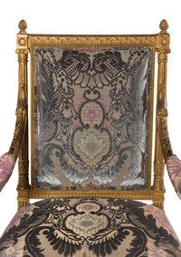 A Set of Four Louis XVI Style Giltwood Fauteuils