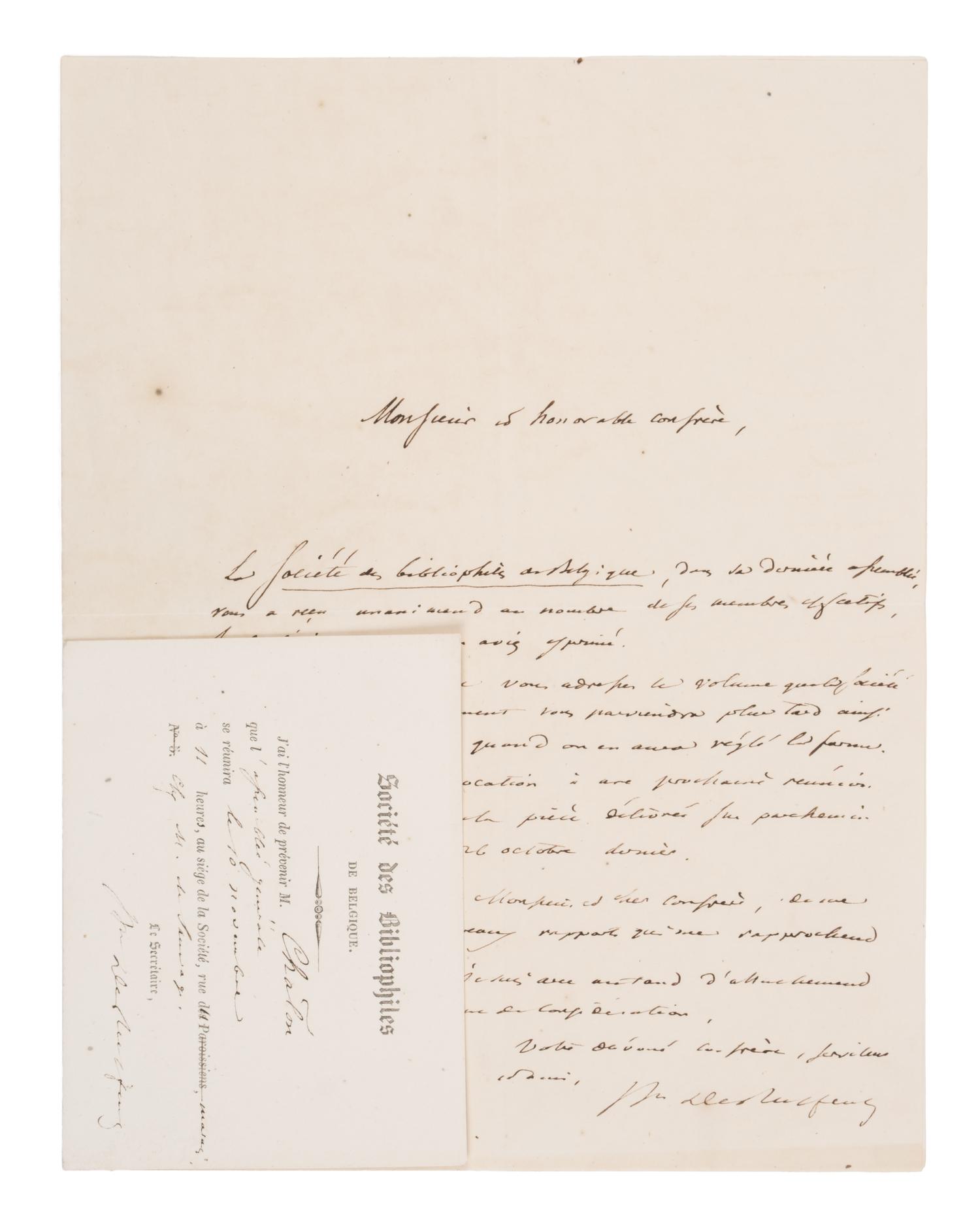 [Fortsas Hoax] [Chalon, Renier Hubert Ghislain] Large Archive, Including Signed Letters and Original Publications
