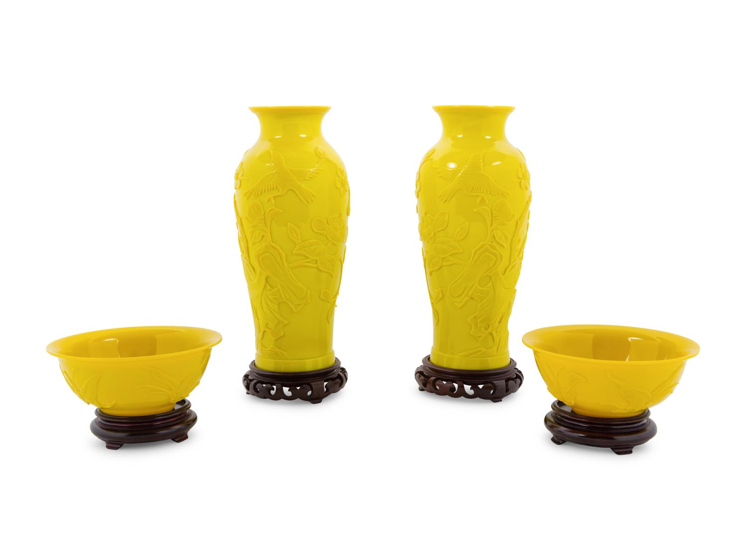 A Group of Seven Chinese Peking Glass Wares