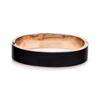 VICTORIAN, ENAMEL AND SEED PEARL MOURNING BANGLE BRACELET