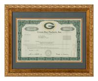 A 1997 Green Bay Packers Stock Certificate,
