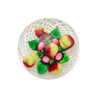 An Antique Sandwich Fruit in Basket Miniature Paperweight Diameter 2 3/8 inches
