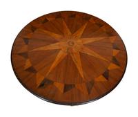 An Italian Parquetry, Ebonized and Parcel Gilt Extending Dining Table