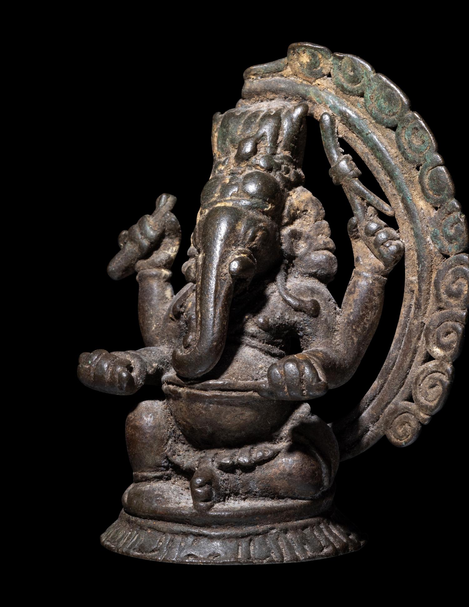 An Indian Bronze Figure of Ganesha