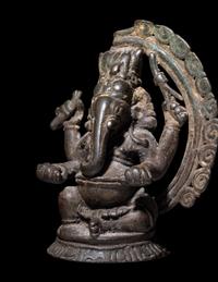 An Indian Bronze Figure of Ganesha