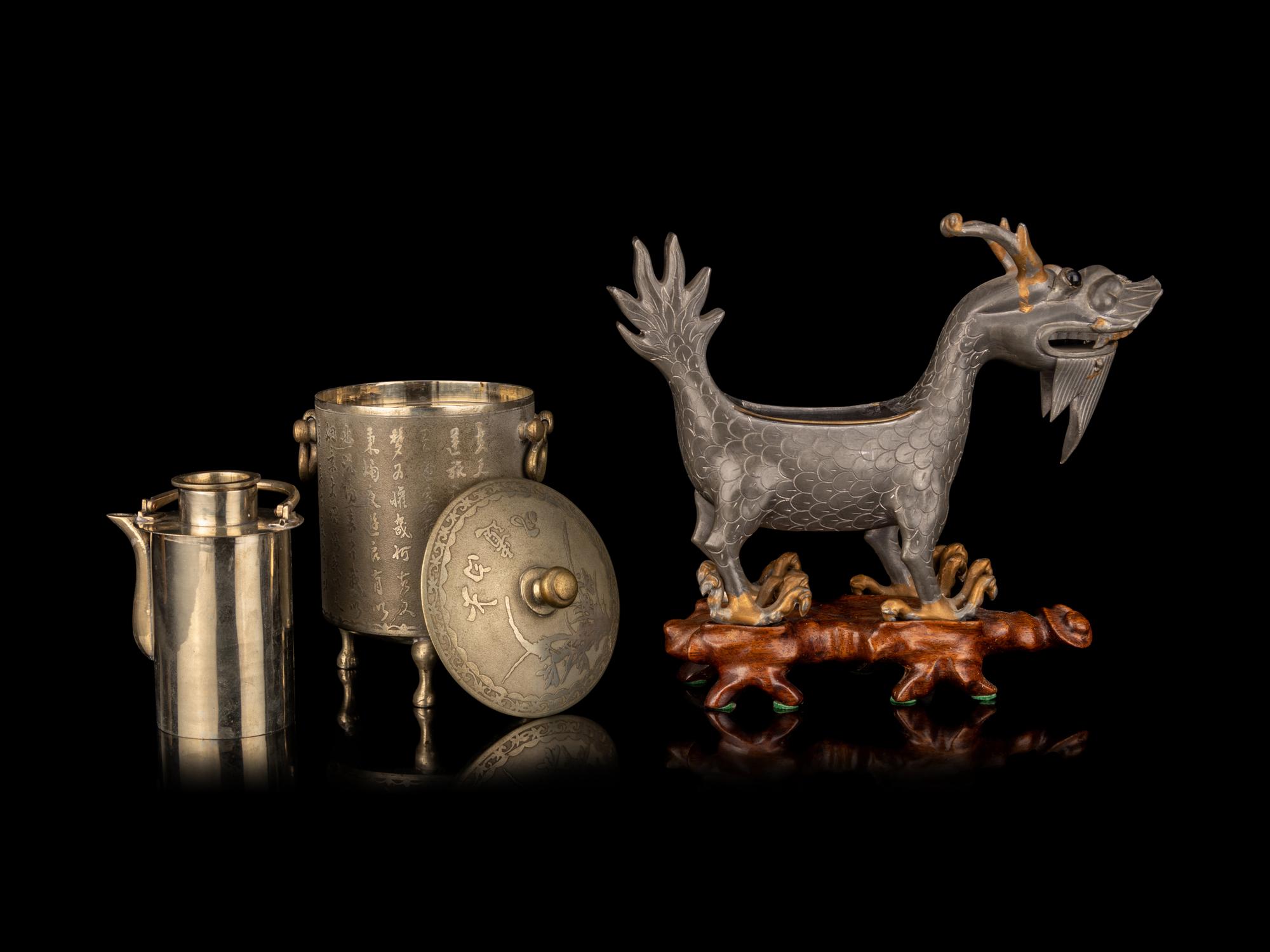 Two Chinese Pewter Vessels