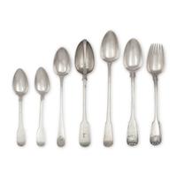 A Collection of English Silver Basting and Serving Spoons