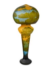 A Frosted Cameo Glass Lamp