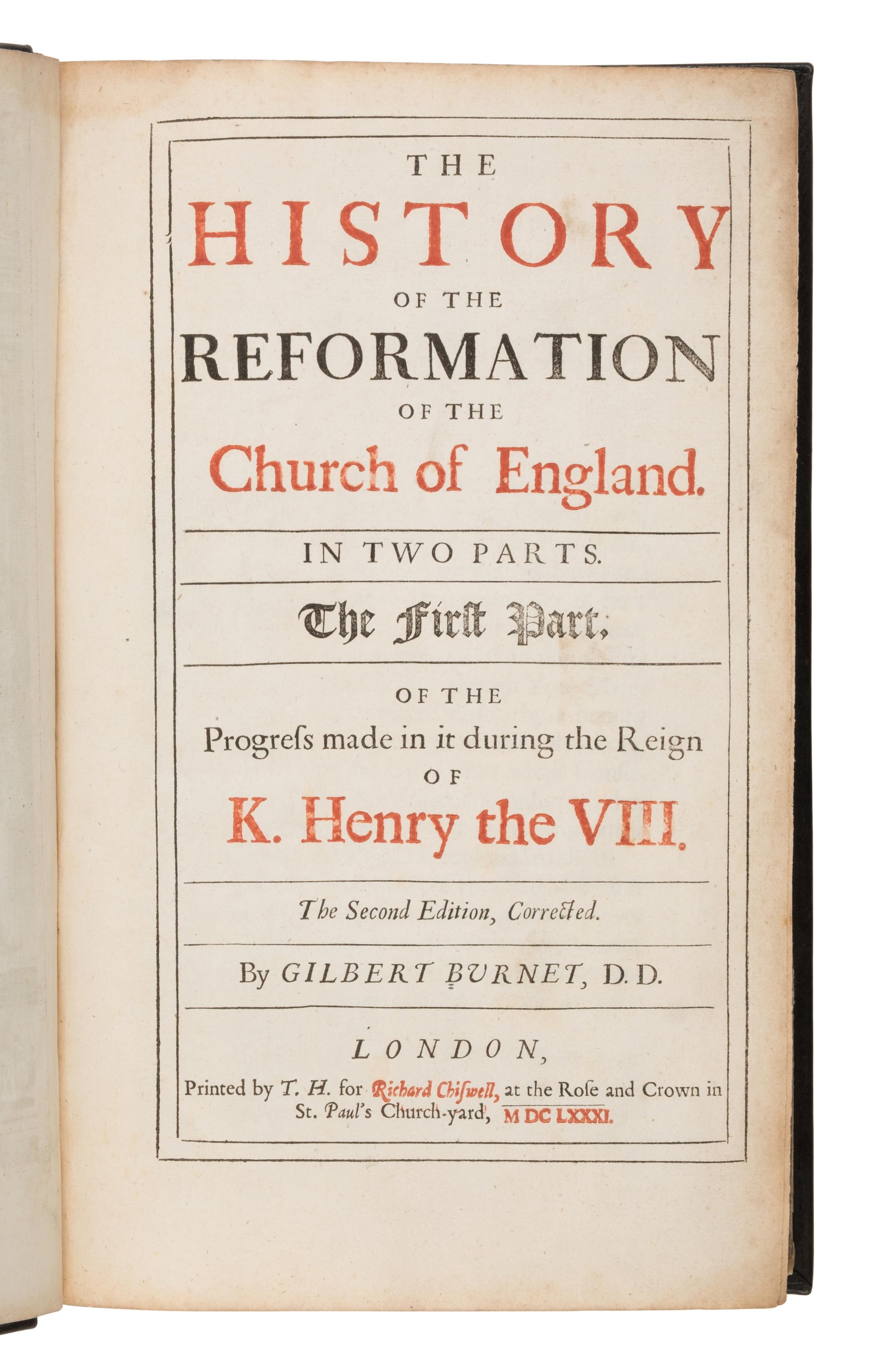 [Religion] Burnet, Gilbert. The History of the Reformation of the Church of England