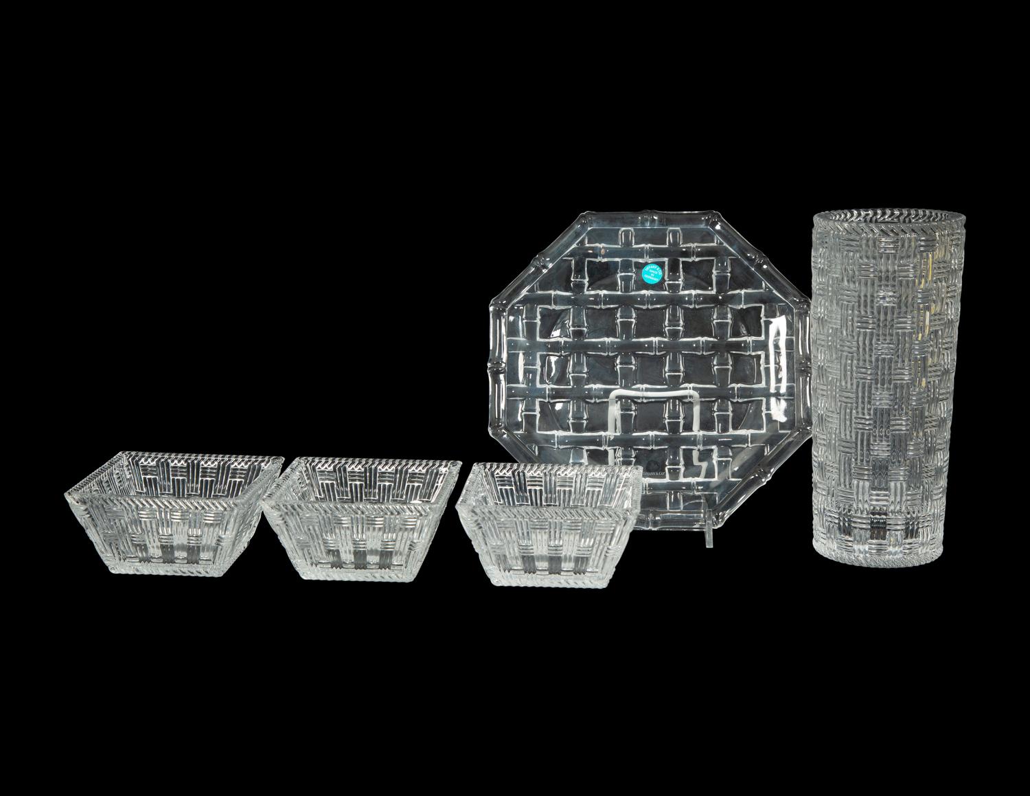 Five Tiffany and Co. Glass Bowls