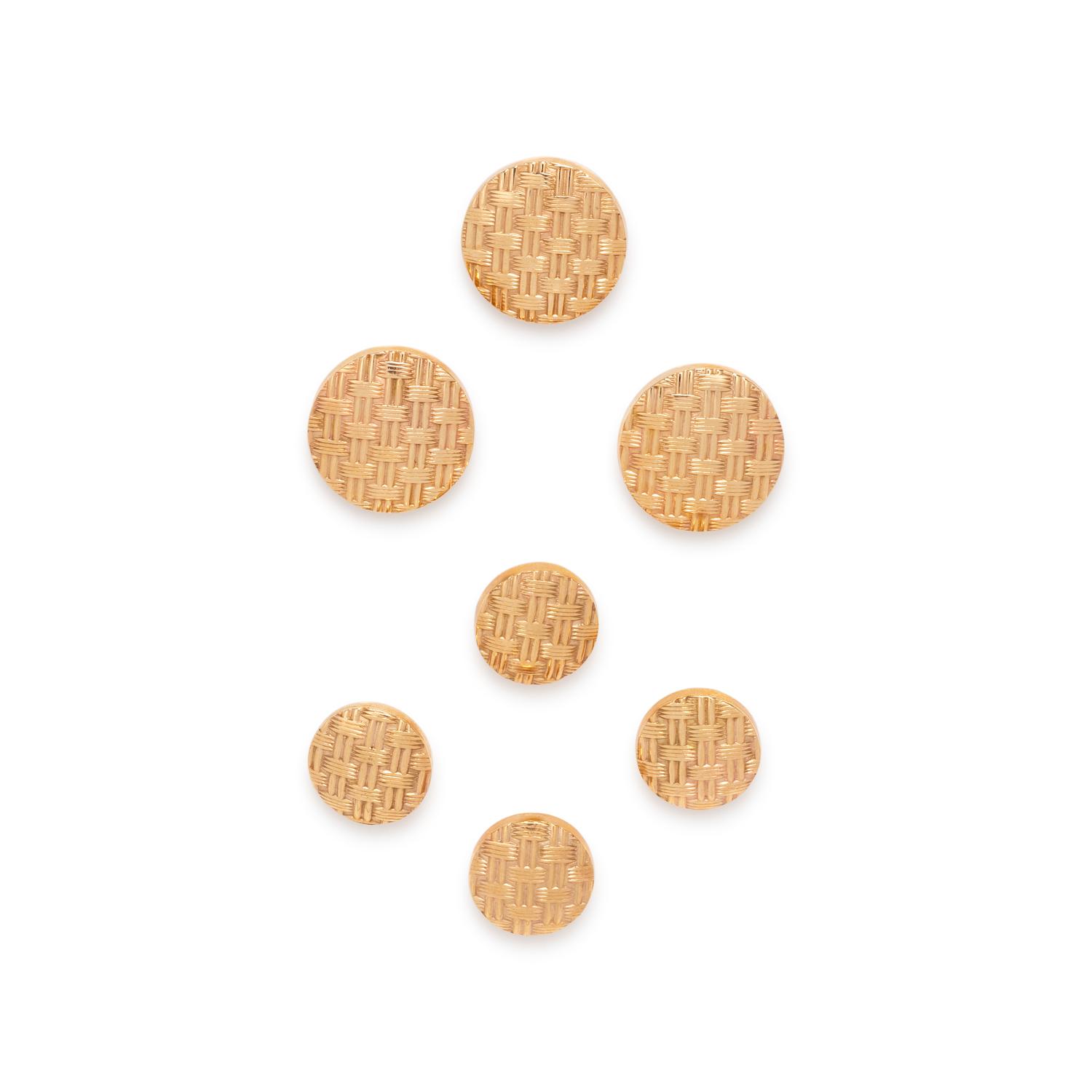 YELLOW GOLD TUXEDO BUTTON SET
