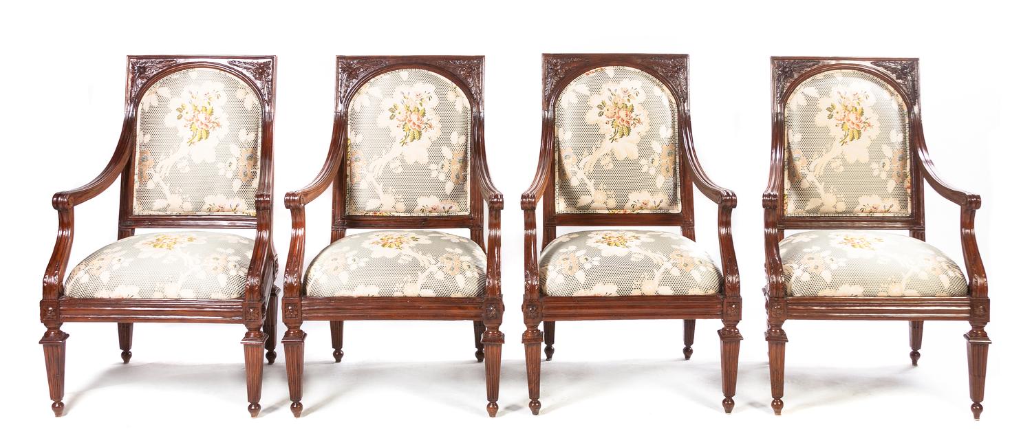 A Set of Four Louis XVI Provincial Style Fauteuils — 19TH CENTURY