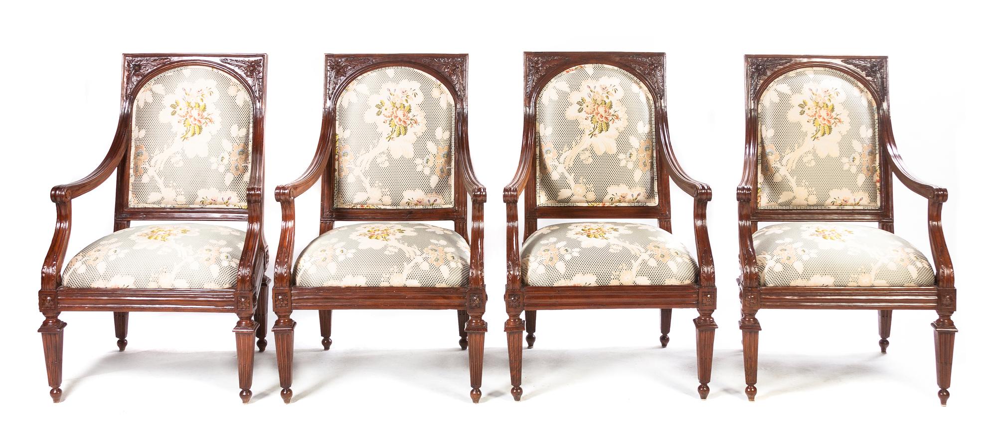 A Set of Four Louis XVI Provincial Style Fauteuils — 19TH CENTURY