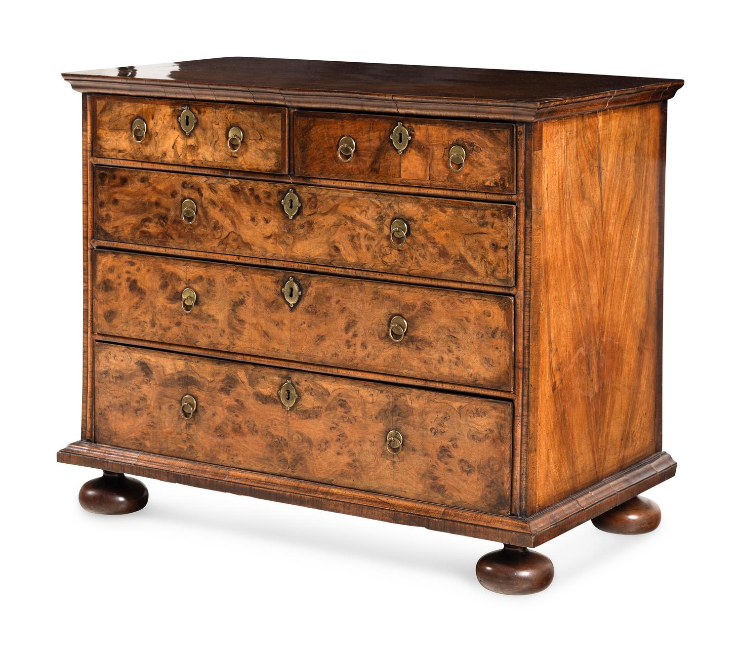 A George II Walnut Chest of Drawers