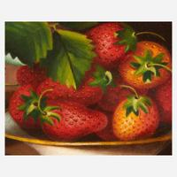 Margaretta Angelica Peale (American, 1795–1882) Still Life with Strawberries in a Plate with Cherries on Tabletop