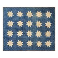 A Pieced Cotton Blue and White "Stars" Crib Quilt
