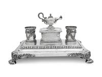 A Victorian Silver Standish