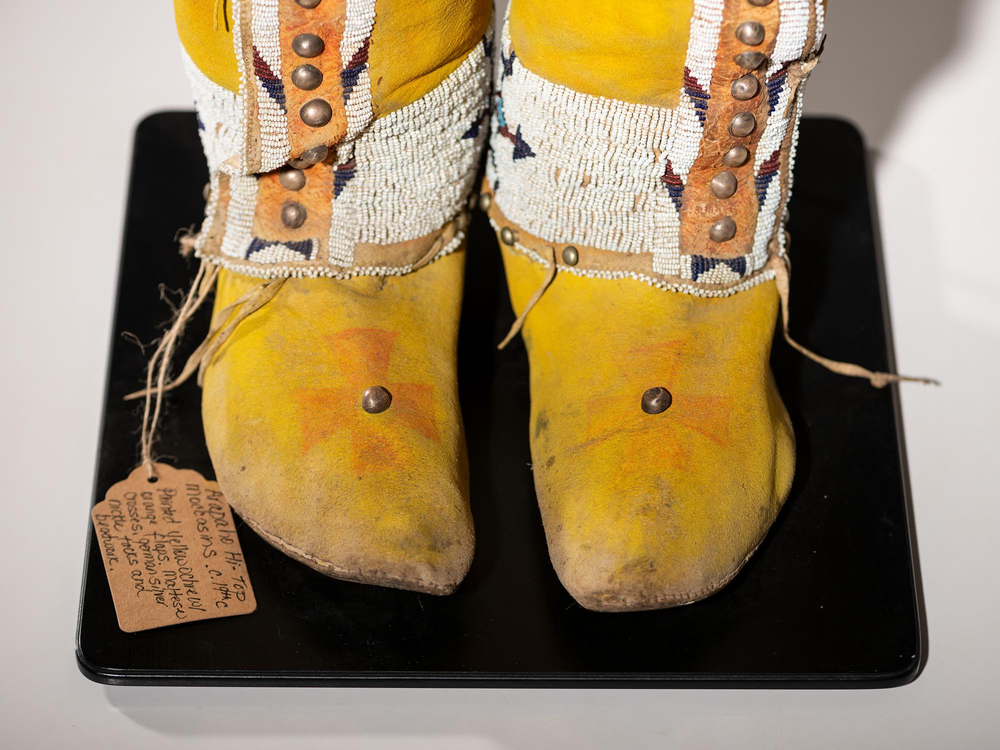 Arapaho Beaded Hide Boot Moccasins