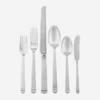 An American Sterling Silver Six-Piece Flatware Service for Eight Tiffany & Co., New York, patented 1934